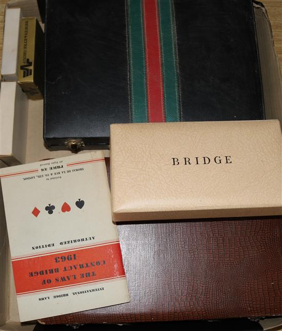 A mahjong set, cards, bridge, backgammon etc.